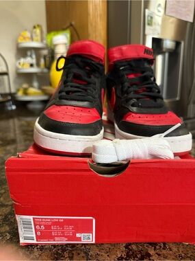 Nike Kids Red and Black Sneakers - Dunk Low Style
